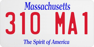 MA license plate 310MA1