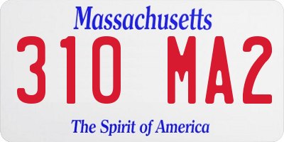 MA license plate 310MA2