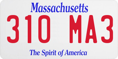 MA license plate 310MA3