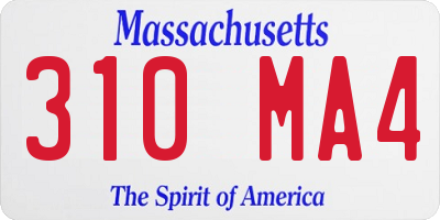 MA license plate 310MA4