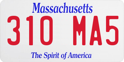 MA license plate 310MA5