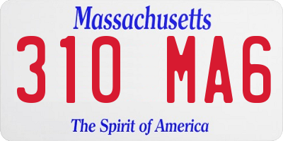 MA license plate 310MA6