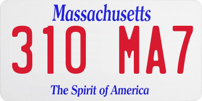 MA license plate 310MA7