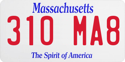 MA license plate 310MA8
