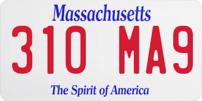 MA license plate 310MA9