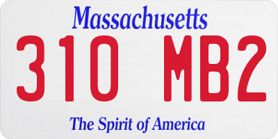 MA license plate 310MB2