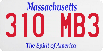 MA license plate 310MB3