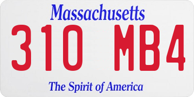 MA license plate 310MB4