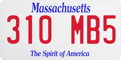 MA license plate 310MB5