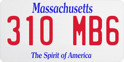 MA license plate 310MB6