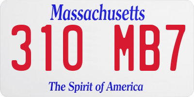 MA license plate 310MB7