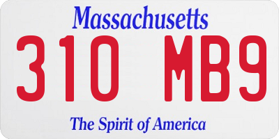 MA license plate 310MB9