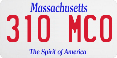 MA license plate 310MC0