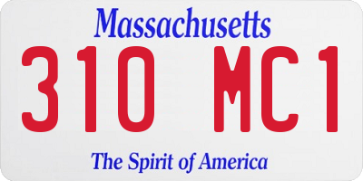 MA license plate 310MC1