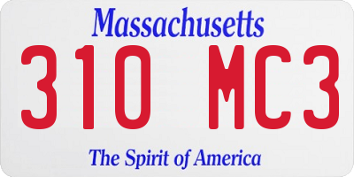 MA license plate 310MC3