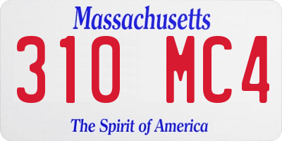 MA license plate 310MC4