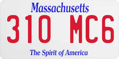 MA license plate 310MC6