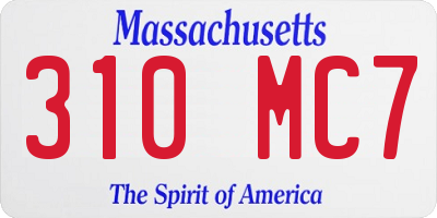 MA license plate 310MC7