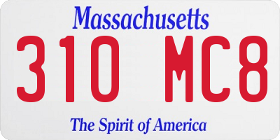 MA license plate 310MC8