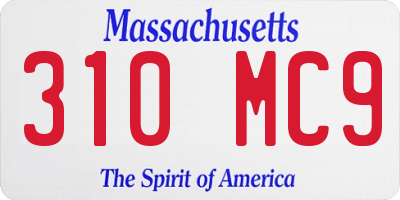 MA license plate 310MC9