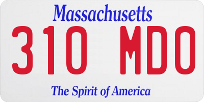 MA license plate 310MD0
