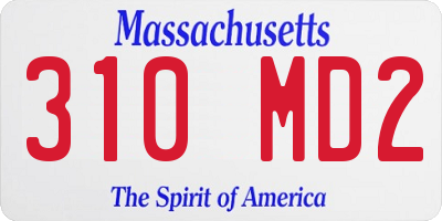 MA license plate 310MD2