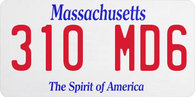 MA license plate 310MD6