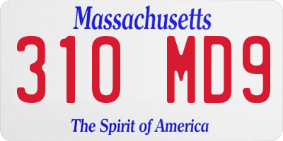 MA license plate 310MD9