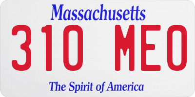 MA license plate 310ME0