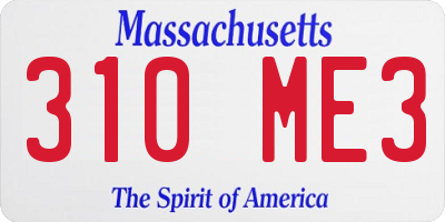 MA license plate 310ME3