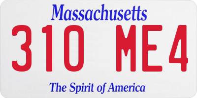 MA license plate 310ME4
