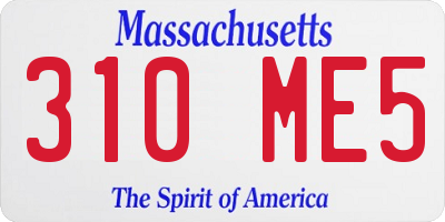 MA license plate 310ME5