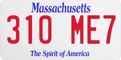 MA license plate 310ME7