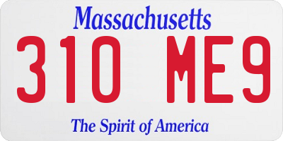 MA license plate 310ME9