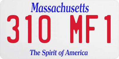 MA license plate 310MF1