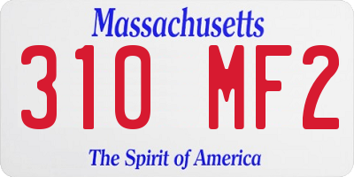 MA license plate 310MF2