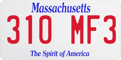 MA license plate 310MF3