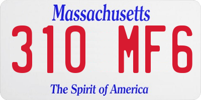 MA license plate 310MF6