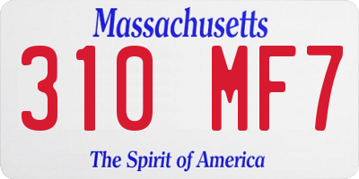 MA license plate 310MF7