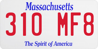 MA license plate 310MF8