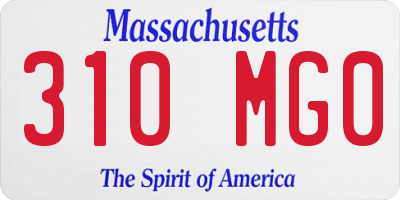 MA license plate 310MG0