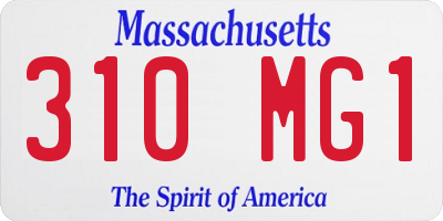 MA license plate 310MG1