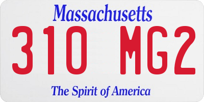 MA license plate 310MG2