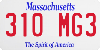 MA license plate 310MG3
