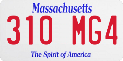 MA license plate 310MG4