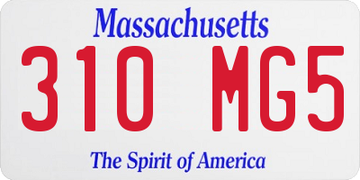 MA license plate 310MG5