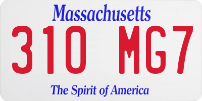 MA license plate 310MG7