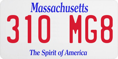 MA license plate 310MG8
