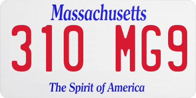 MA license plate 310MG9