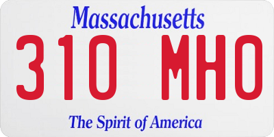 MA license plate 310MH0